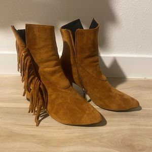 Women’s Faux Suede Fringe Ankle Booties